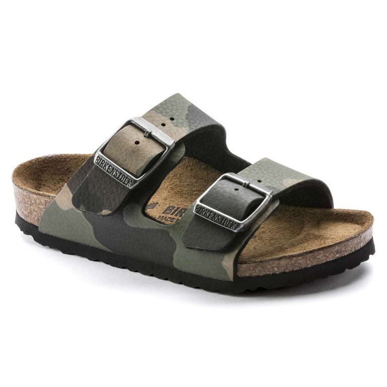 Khaki Birkenstock Arizona Birko-Flor Kids' Boys Sandals | 5pG2wrC2pHW