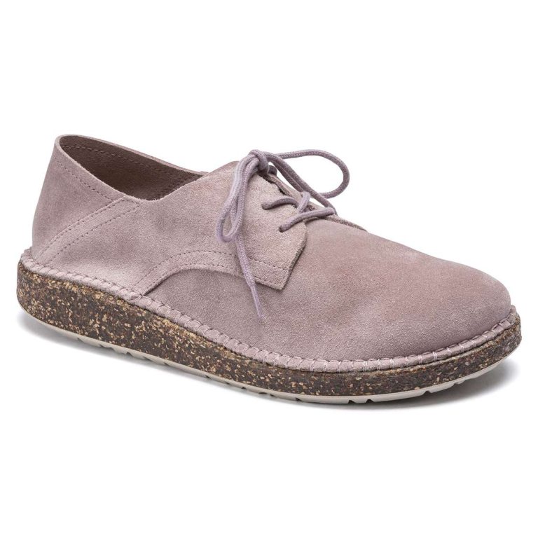 Lavender Birkenstock Gary Suede Leather Women's Lace Up Shoes | IXGzFYsXaP3