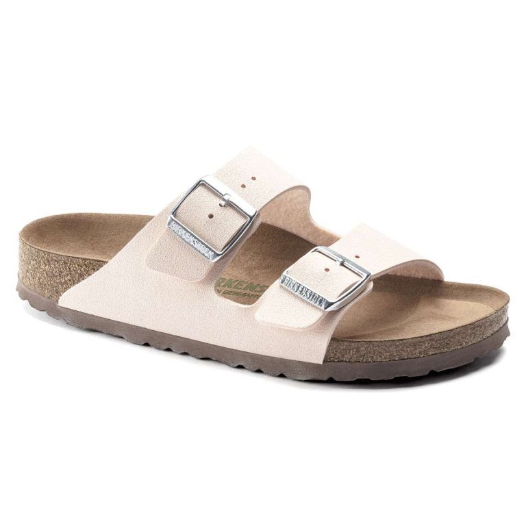 Light Rose Birkenstock Arizona Vegan Birkibuc Women's Two Strap Sandals | XoWS9LErLRz