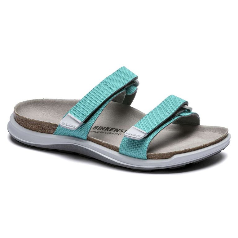 Light Turquoise Birkenstock Sahara Birko-Flor Women's Two Strap Sandals | j784R2UB5aQ