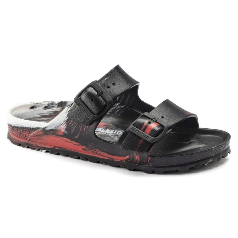 Multicolor Red / Black / White Birkenstock Arizona Essentials EVA Men's Water Friendly Sandals | 8AjbQSlqD78