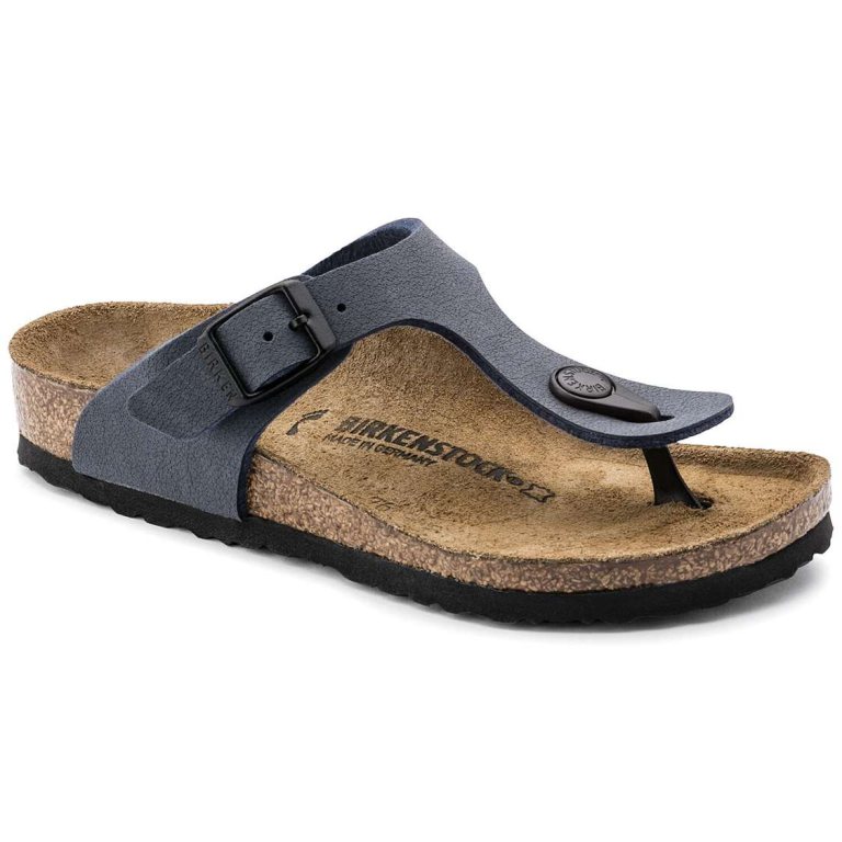 Navy Birkenstock Gizeh Birkibuc Kids' Boys Sandals | FuQA77IjbSl