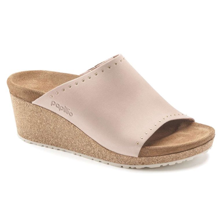 Pink Birkenstock Namica Rivets Nubuck Leather Women's Wedges Sandals | RhudSWgPlrr