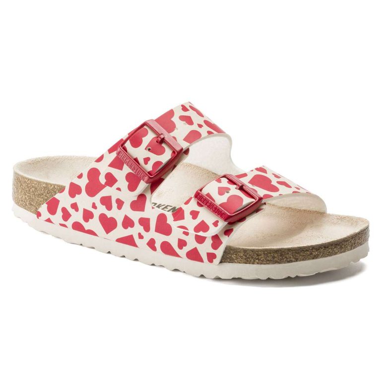 Red Birkenstock Arizona Birko-Flor Women's Two Strap Sandals | zUlysQOZagw