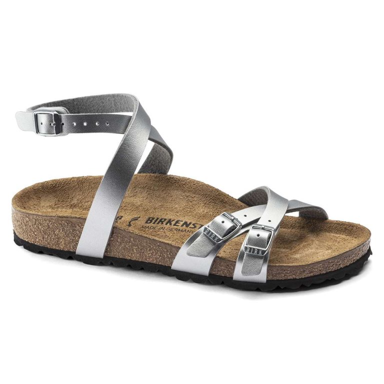 Silver Birkenstock Blanca Birko-Flor Women's Multi Strap Sandals | DQsY9h67cDb