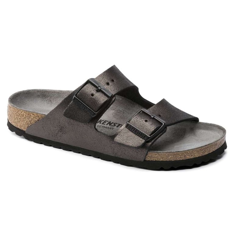 Wash Black Birkenstock Arizona Leather Men's Two Strap Sandals | rv878ahA4AJ