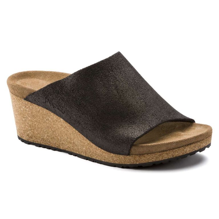 Wash Black Birkenstock Namica Suede Leather Women's Wedges Sandals | JQj9iGq9zQO