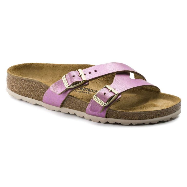 Wash Pink Birkenstock Yao Leather Women's Two Strap Sandals | evyLaZcDFvA