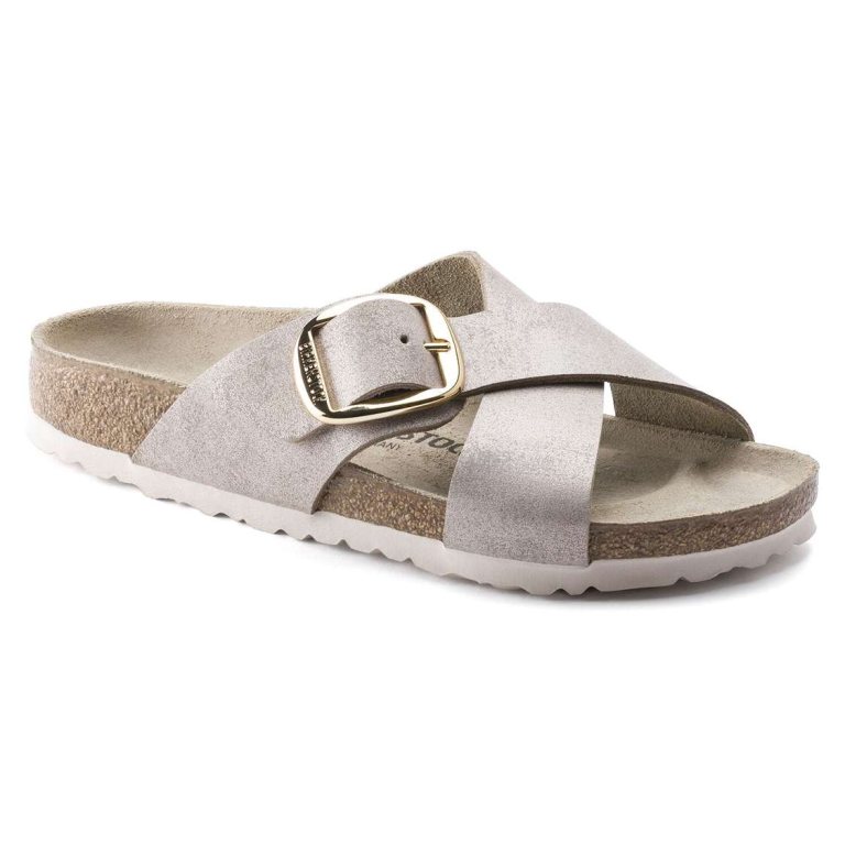 Wash Rose Gold Birkenstock Siena Big Buckle Suede Leather Women's Two Strap Sandals | ftinZdZgUru