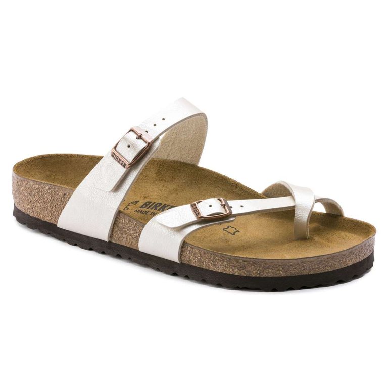 White Birkenstock Mayari Birko-Flor Women's Multi Strap Sandals | C1ktSfXcXQ6