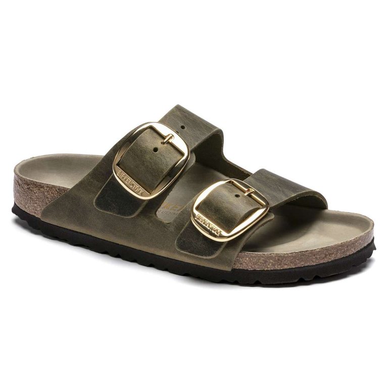 Yellow Birkenstock Arizona Big Buckle Oiled Leather Women's Two Strap Sandals | a8dty6tnVCj