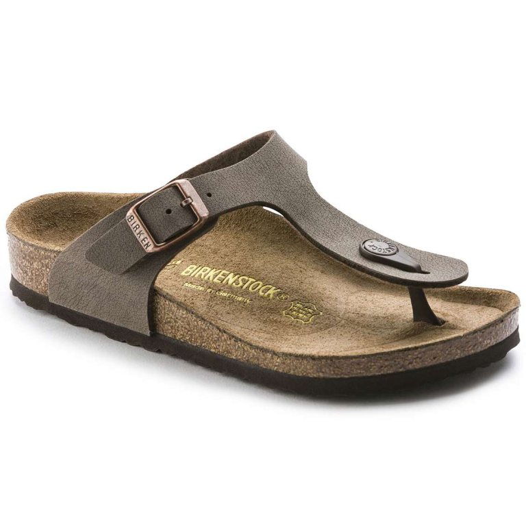 Yellow Birkenstock Gizeh Birkibuc Kids' Girls Sandals | Xp1RzAAdx17