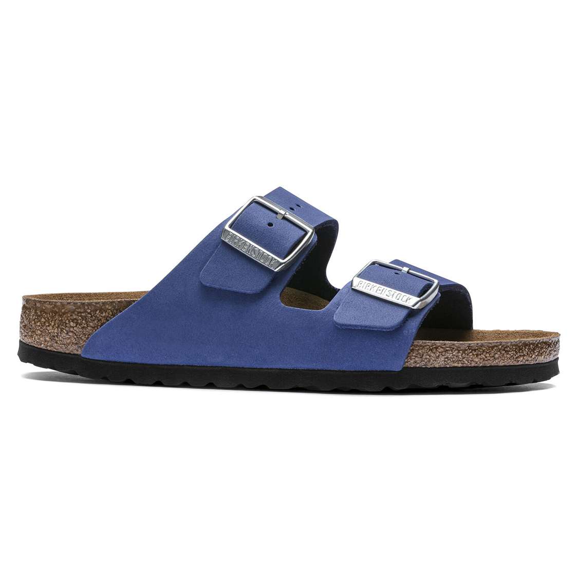 AZURE Blue Birkenstock Arizona Soft Footbed Nubuck Leather Women's Two Strap Sandals | SYQBpywmJLD