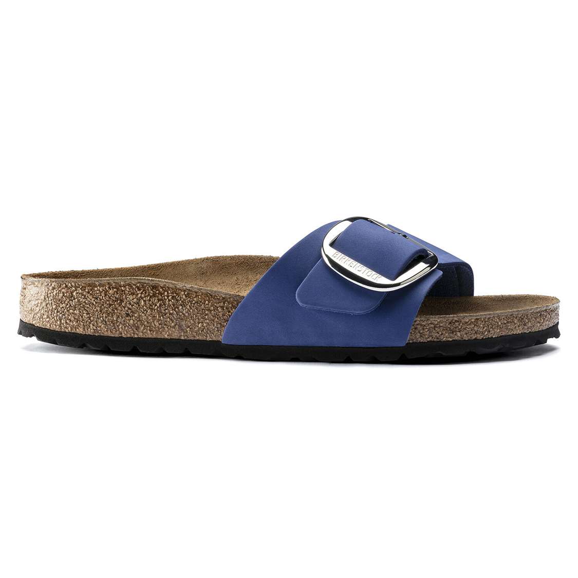 AZURE Blue Birkenstock Madrid Big Buckle Nubuck Leather Women's One Strap Sandals | TZztBVuTv9M