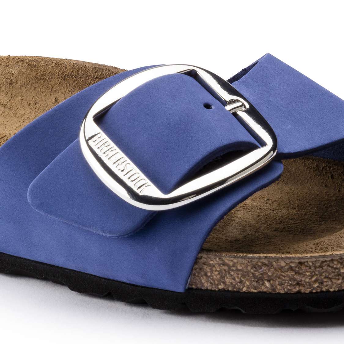 AZURE Blue Birkenstock Madrid Big Buckle Nubuck Leather Women's One Strap Sandals | TZztBVuTv9M