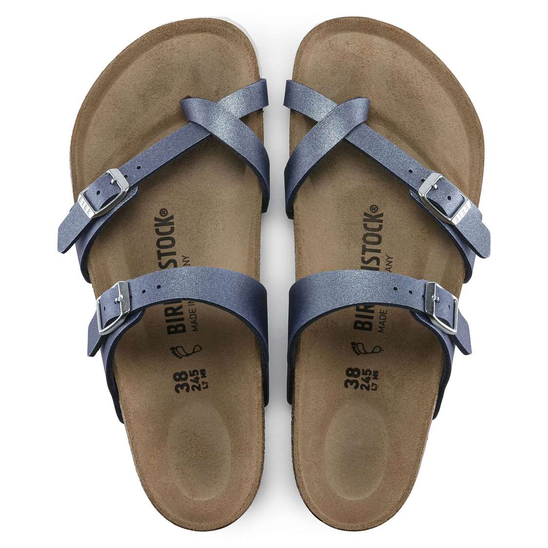 AZURE Blue Birkenstock Mayari Birko-Flor Women's Multi Strap Sandals | 2dMH49mEGLS