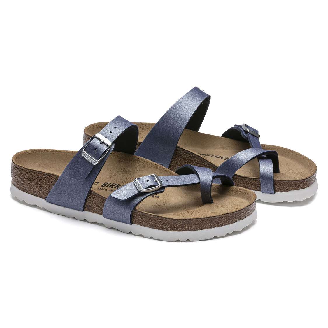 AZURE Blue Birkenstock Mayari Birko-Flor Women's Multi Strap Sandals | 2dMH49mEGLS