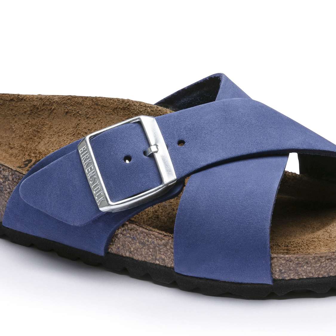 AZURE Blue Birkenstock Siena Nubuck Leather Women's Two Strap Sandals | XGmcT7MUJVL