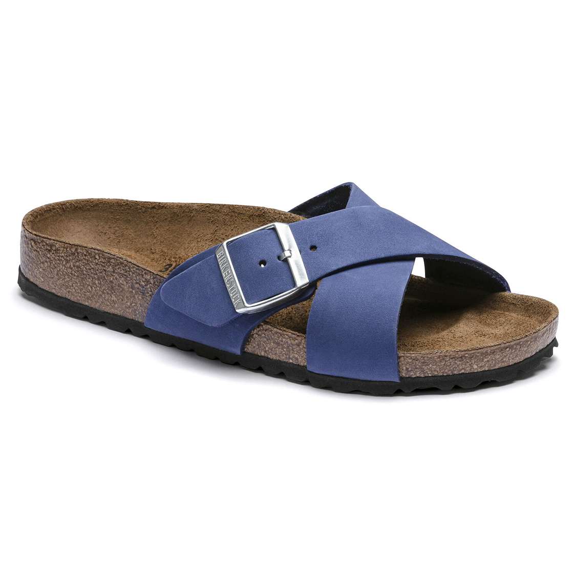 AZURE Blue Birkenstock Siena Nubuck Leather Women\'s Two Strap Sandals | XGmcT7MUJVL