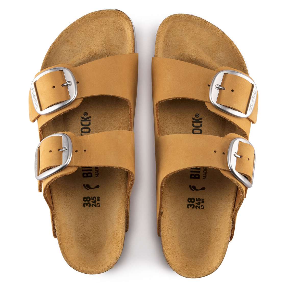 Apricot Birkenstock Arizona Big Buckle Nubuck Leather Women's Two Strap Sandals | zxQd8vzgHqZ