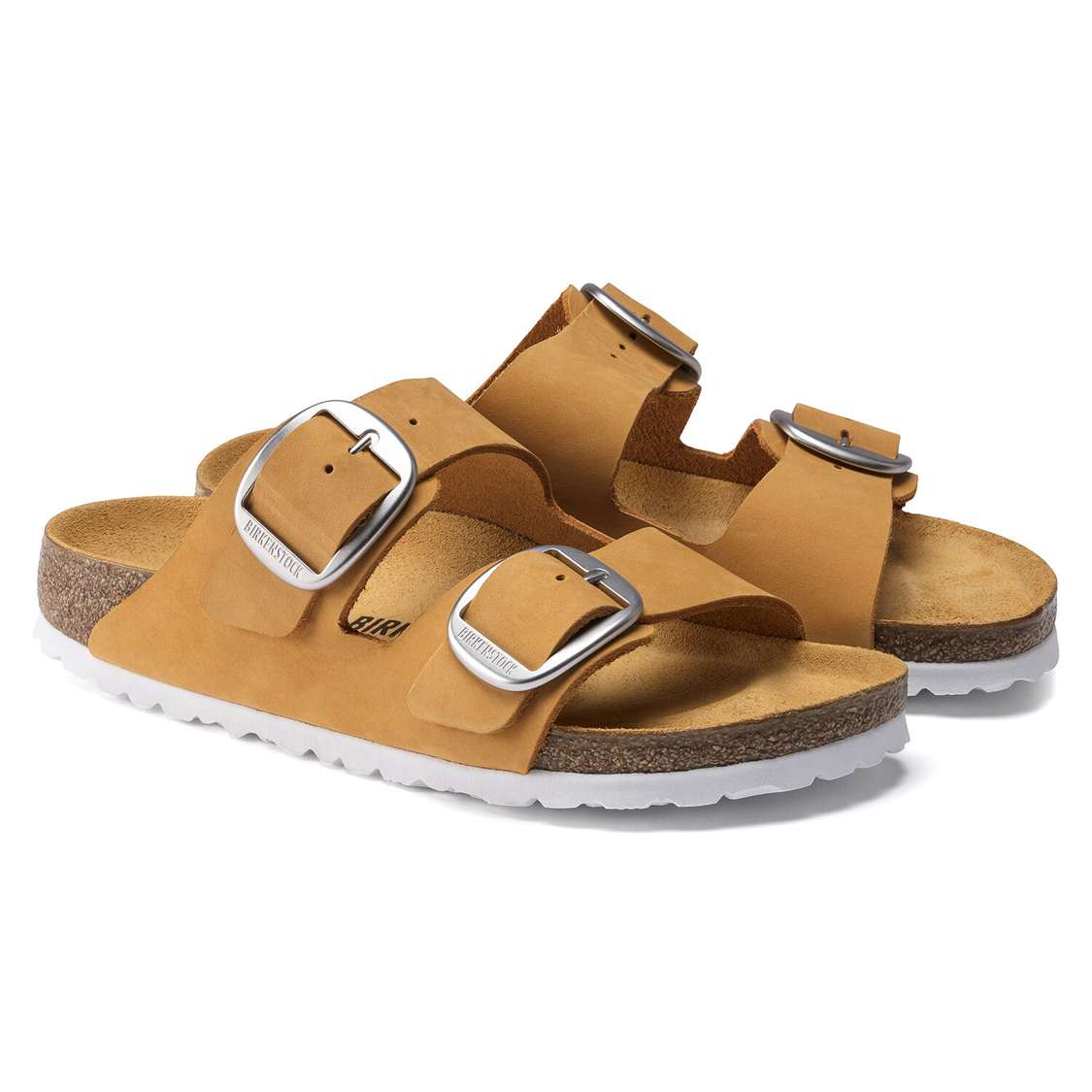 Apricot Birkenstock Arizona Big Buckle Nubuck Leather Women's Two Strap Sandals | zxQd8vzgHqZ