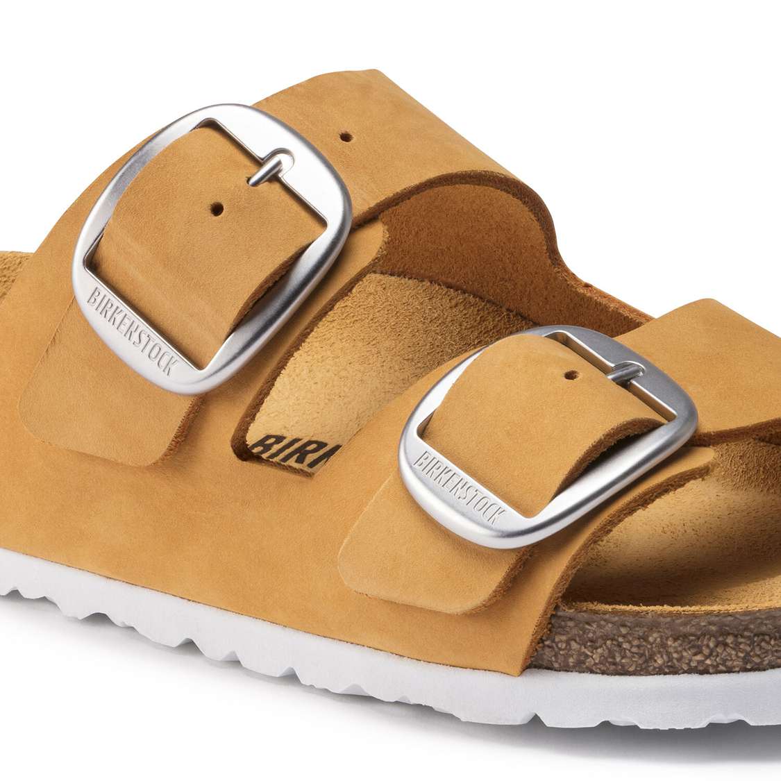 Apricot Birkenstock Arizona Big Buckle Nubuck Leather Women's Two Strap Sandals | zxQd8vzgHqZ