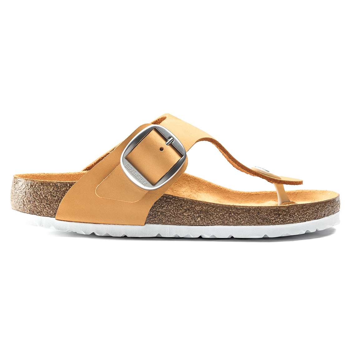 Apricot Birkenstock Gizeh Big Buckle Nubuck Leather Women's Thong | 6xKS1BYwM7O