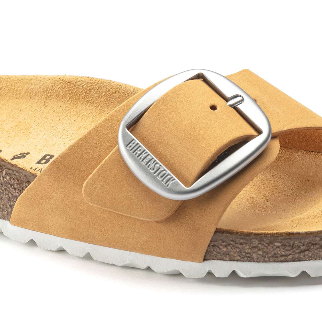 Apricot Birkenstock Madrid Big Buckle Nubuck Leather Women's One Strap Sandals | wRqBcOWX9BS