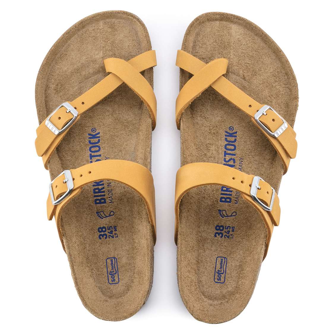 Apricot Birkenstock Mayari Soft Footbed Nubuck Leather Women's Thong | MS9lZcktU1Z