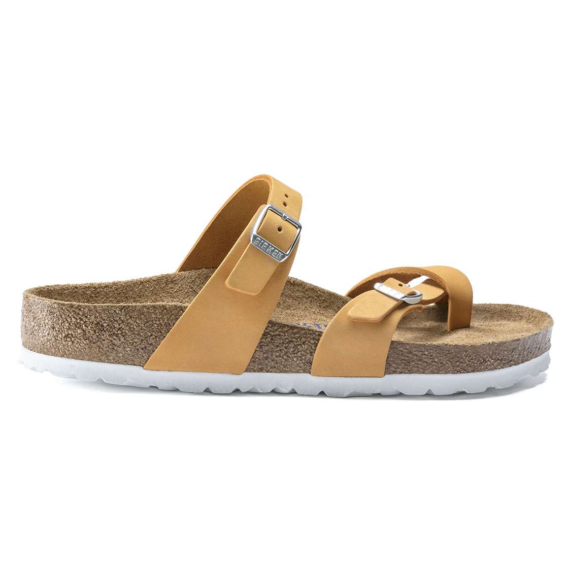 Apricot Birkenstock Mayari Soft Footbed Nubuck Leather Women's Thong | MS9lZcktU1Z