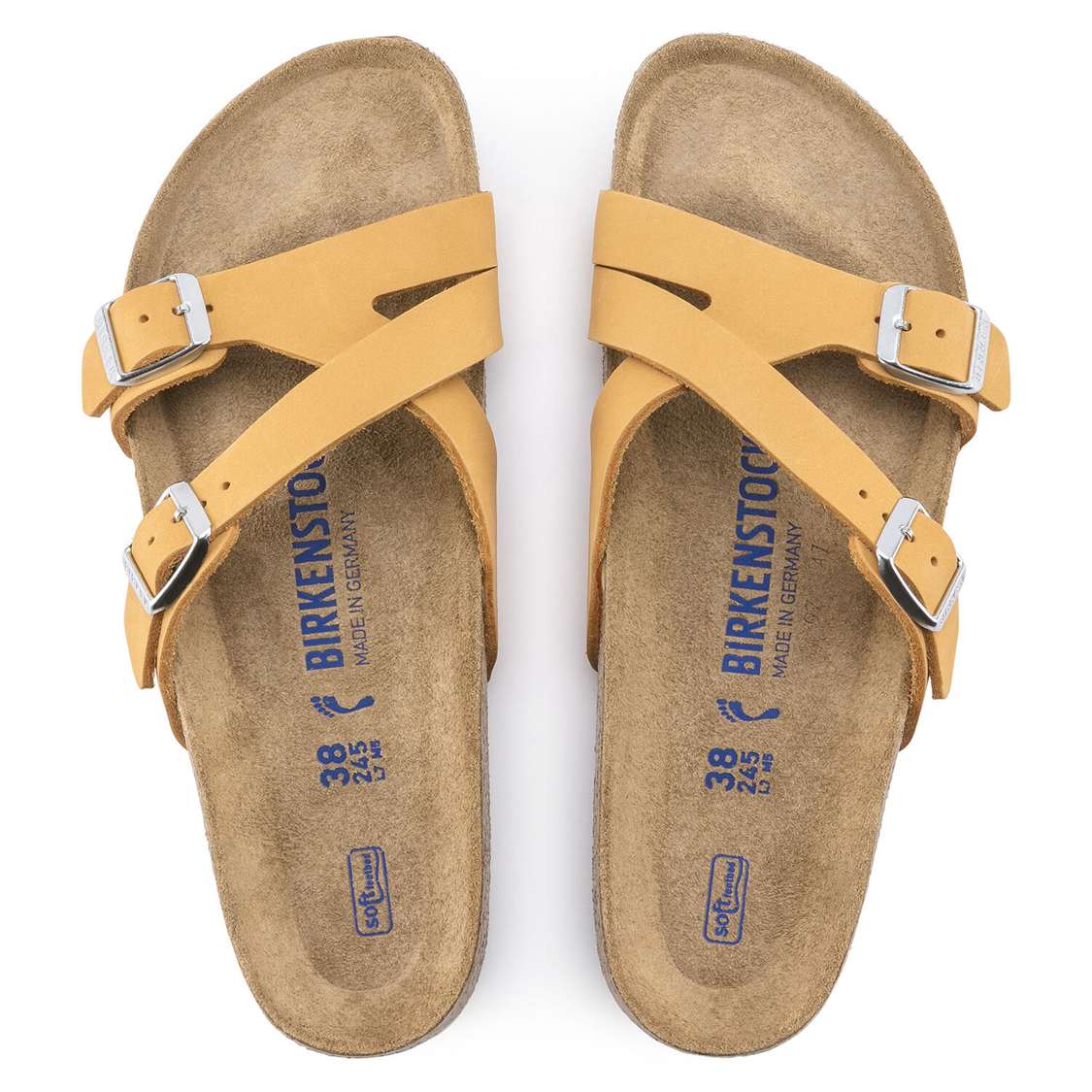 Apricot Birkenstock Yao Soft Footbed Nubuck Leather Women's Multi Strap Sandals | PzeRzwmWeOD