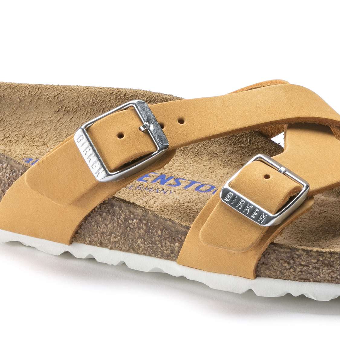 Apricot Birkenstock Yao Soft Footbed Nubuck Leather Women's Multi Strap Sandals | PzeRzwmWeOD