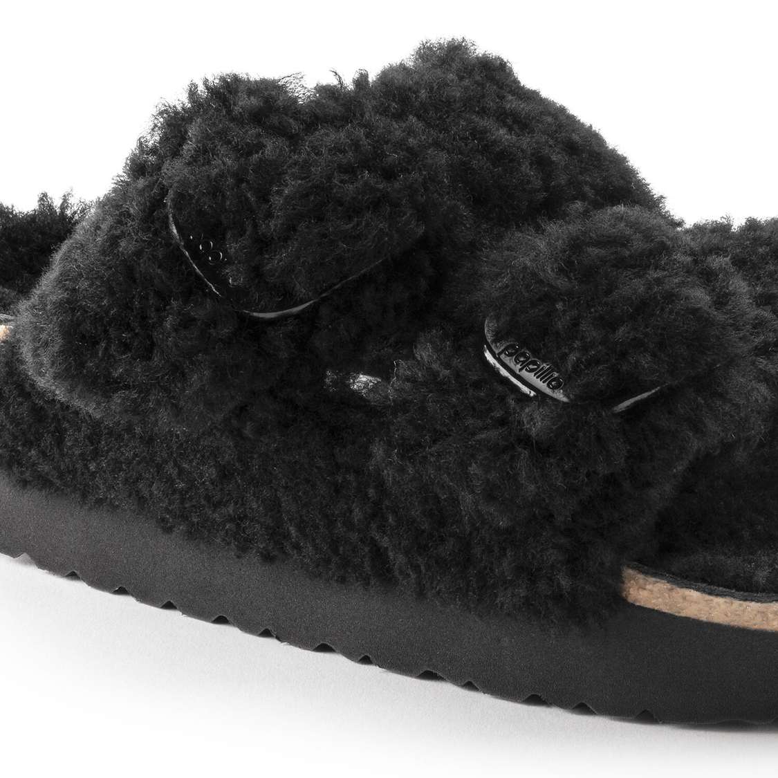 Black Birkenstock Arizona Big Buckle Shearling Women's Platforms Sandals | eiAQSOkyRae