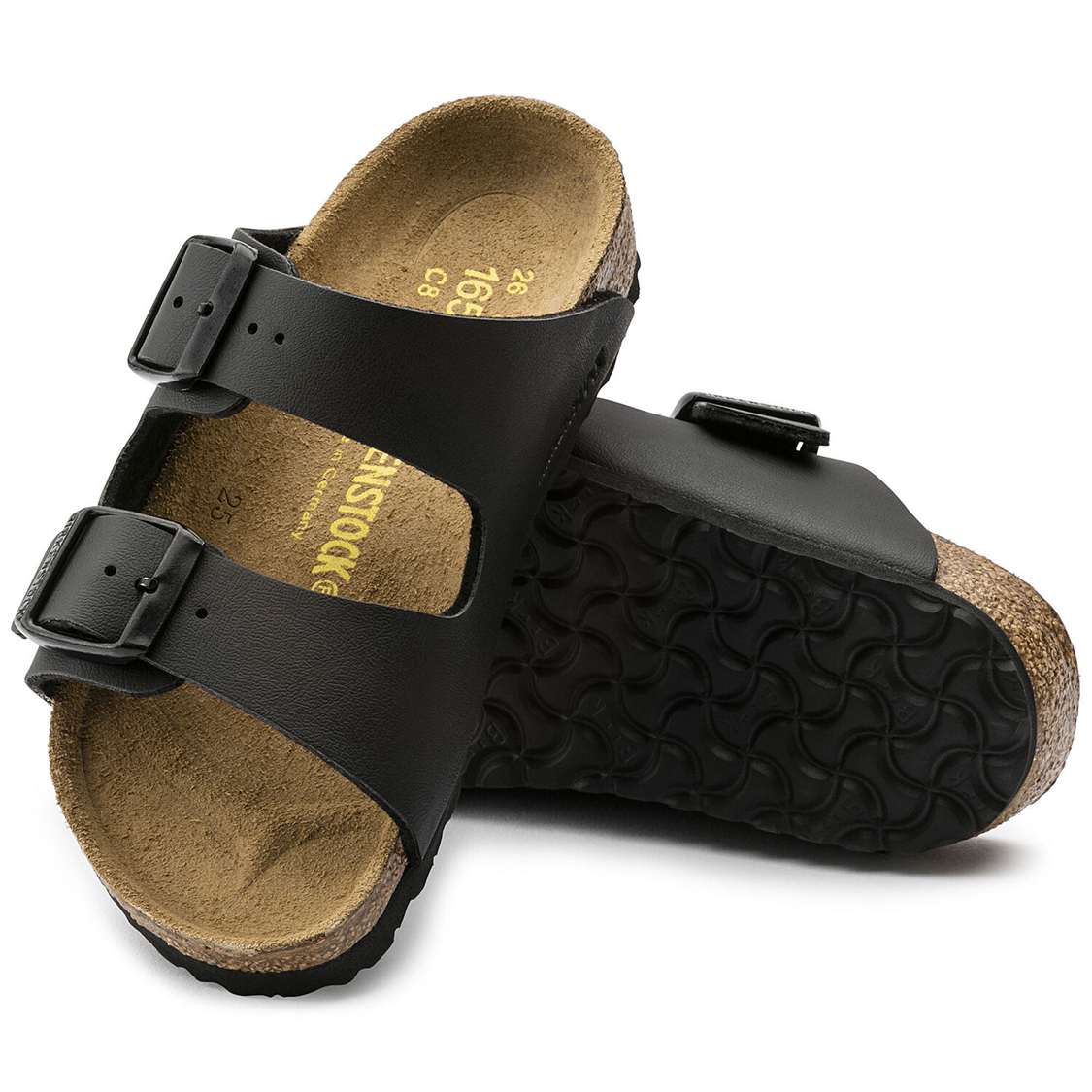 Black Birkenstock Arizona Birko-Flor Kids' Boys Sandals | LdFnGLKbCRE