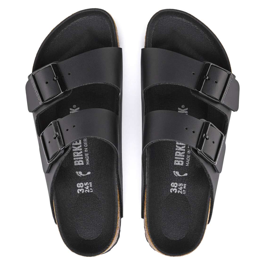 Black Birkenstock Arizona Birko-Flor Men's Two Strap Sandals | 8g7a6HKMmUB