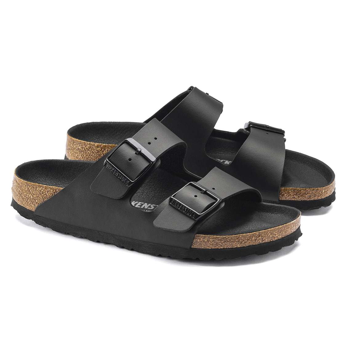 Black Birkenstock Arizona Birko-Flor Men's Two Strap Sandals | 8g7a6HKMmUB