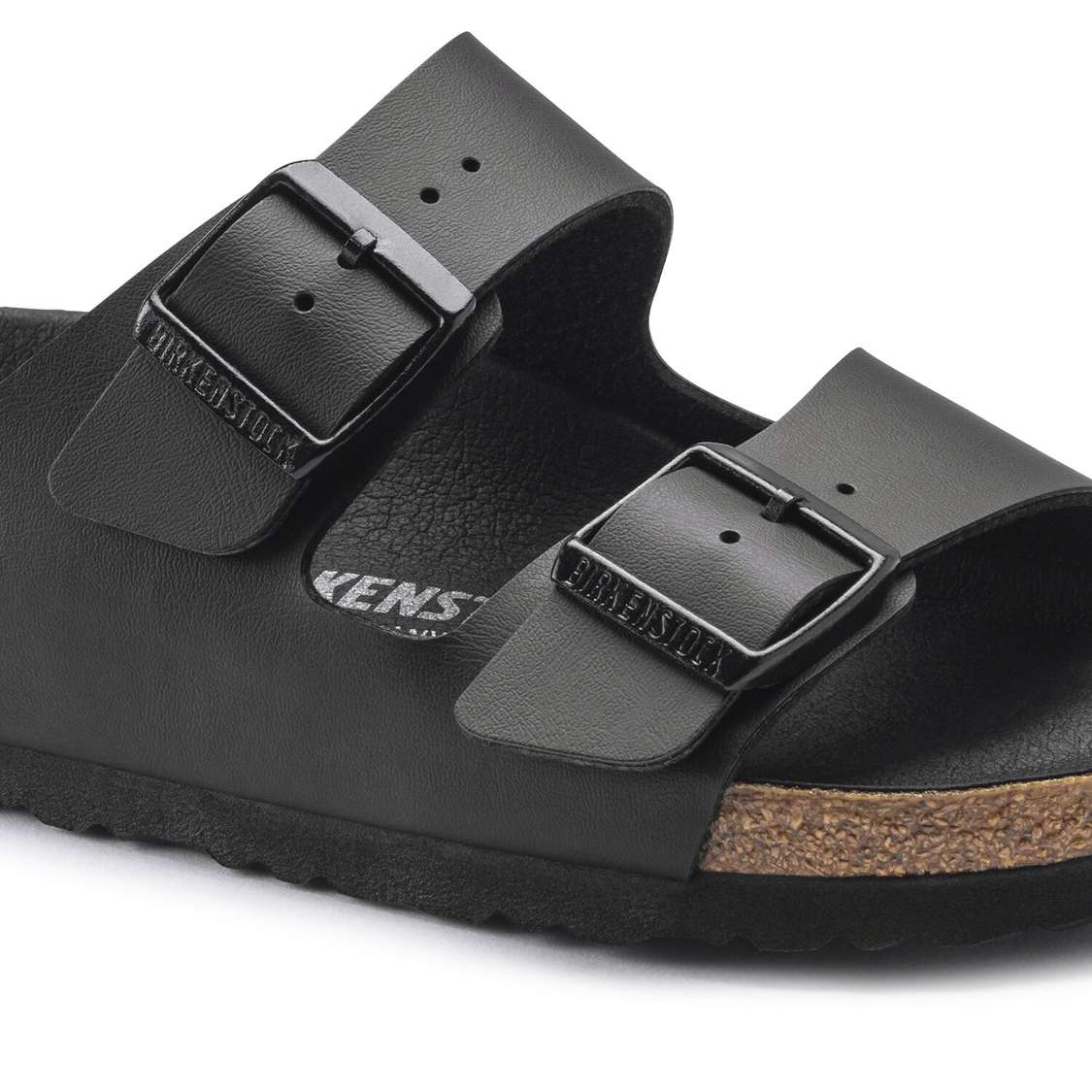 Black Birkenstock Arizona Birko-Flor Men's Two Strap Sandals | 8g7a6HKMmUB