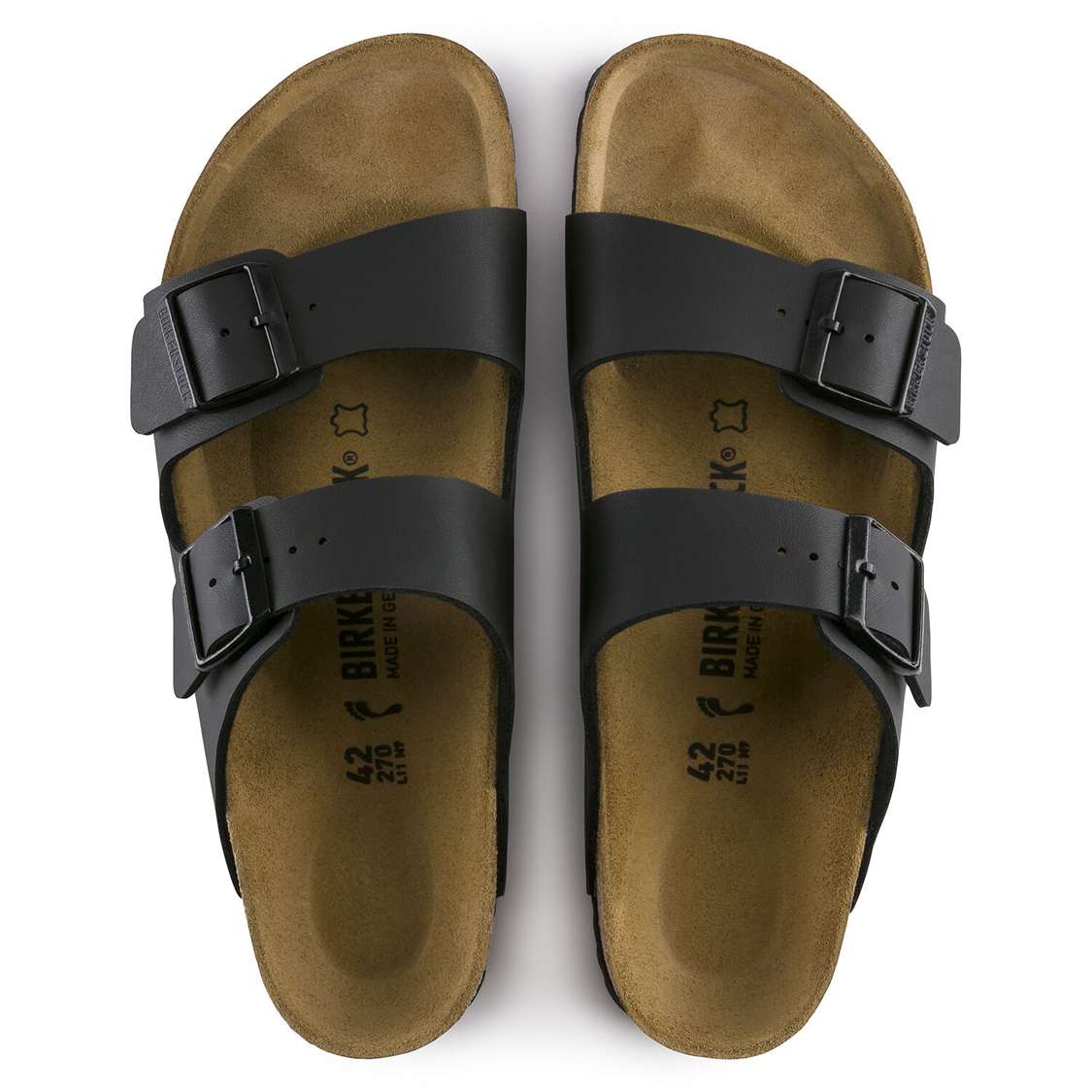 Black Birkenstock Arizona Birko-Flor Men's Two Strap Sandals | B3hIcFDI9t1