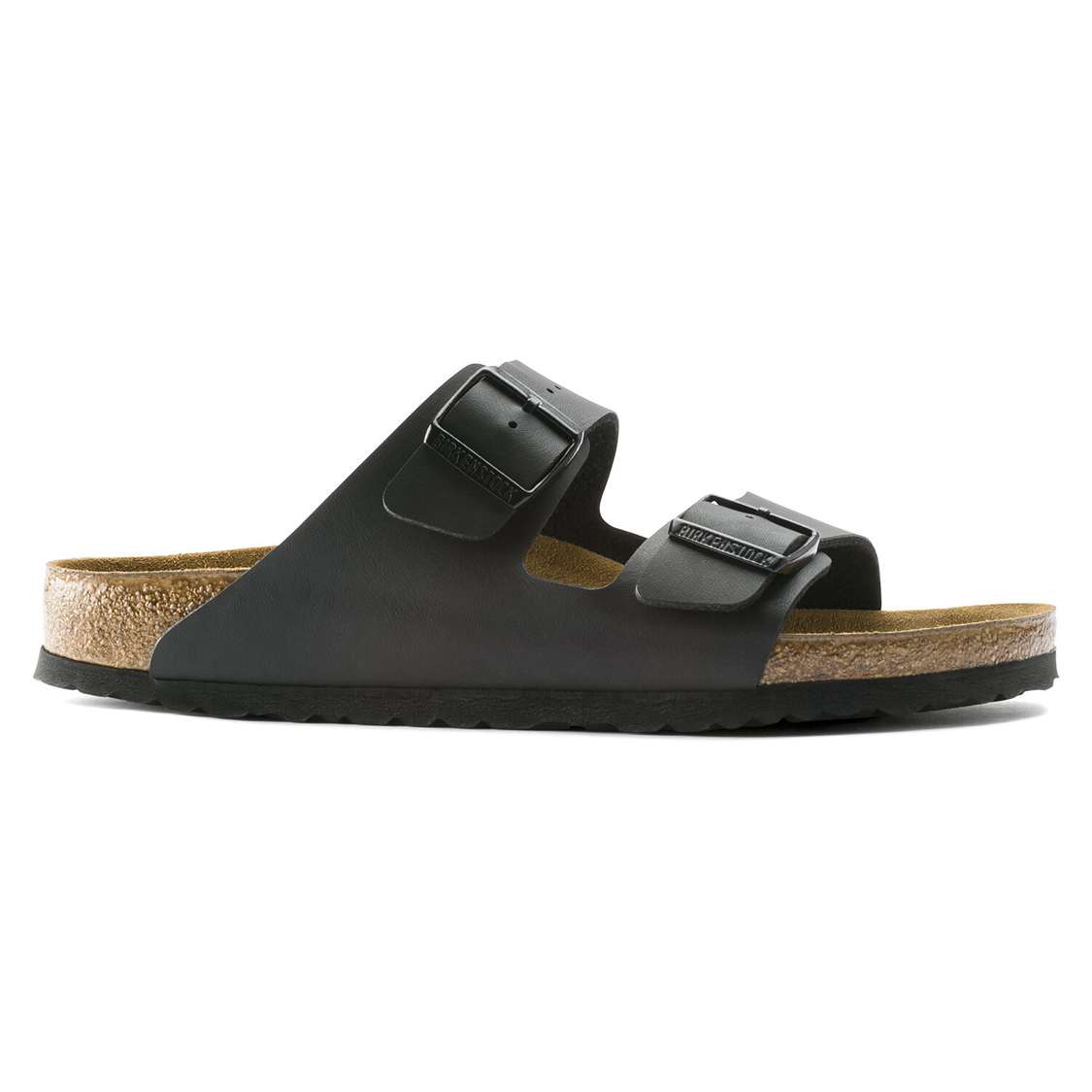 Black Birkenstock Arizona Birko-Flor Men's Two Strap Sandals | B3hIcFDI9t1