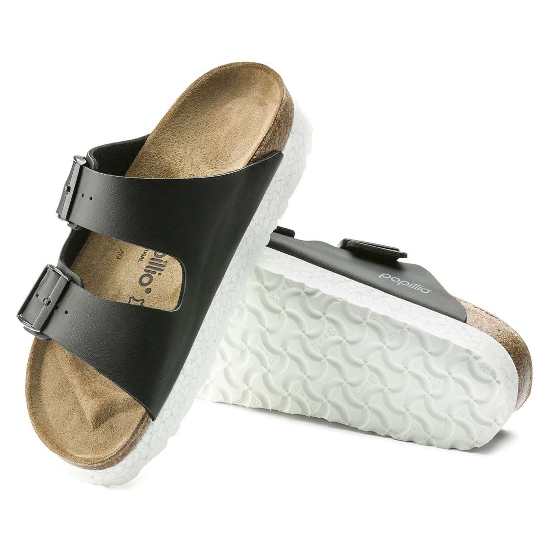 Black Birkenstock Arizona Birko-Flor Women's Two Strap Sandals | 1B4GYgupBnj