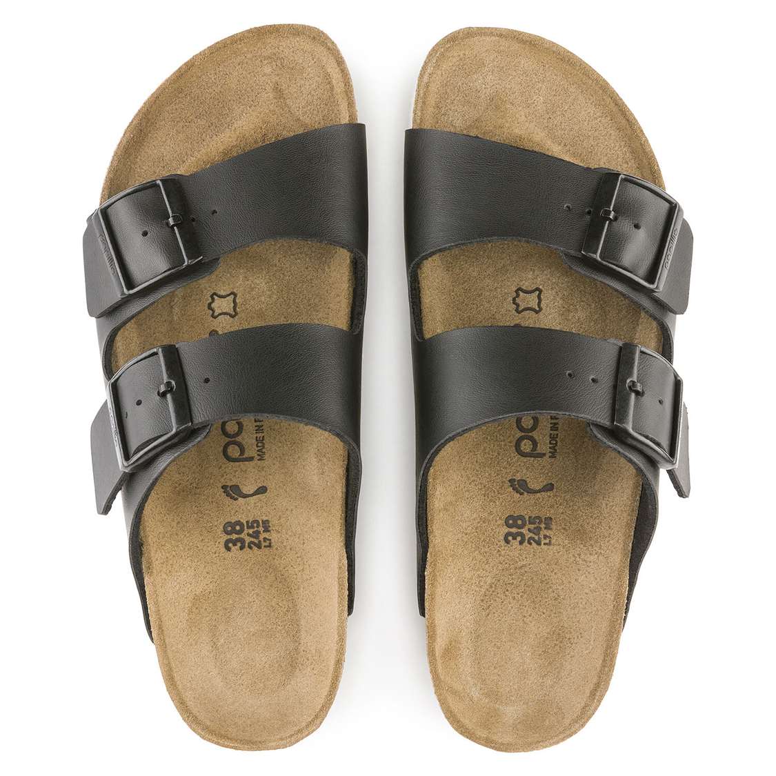 Black Birkenstock Arizona Birko-Flor Women's Two Strap Sandals | 1B4GYgupBnj