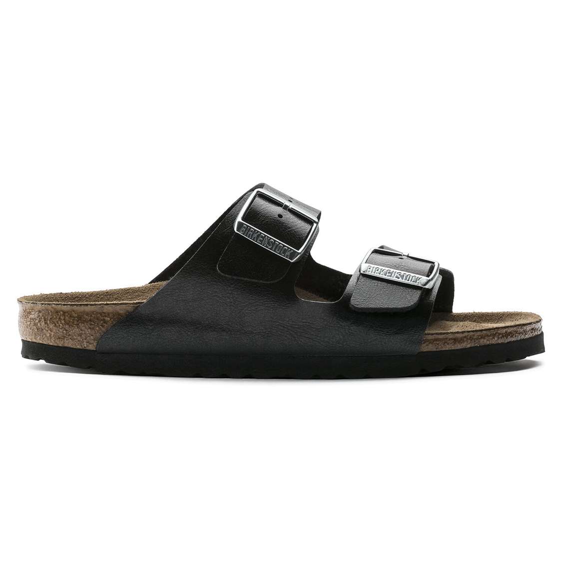 Black Birkenstock Arizona Birko-Flor Women's Two Strap Sandals | yTtkYij2vXT