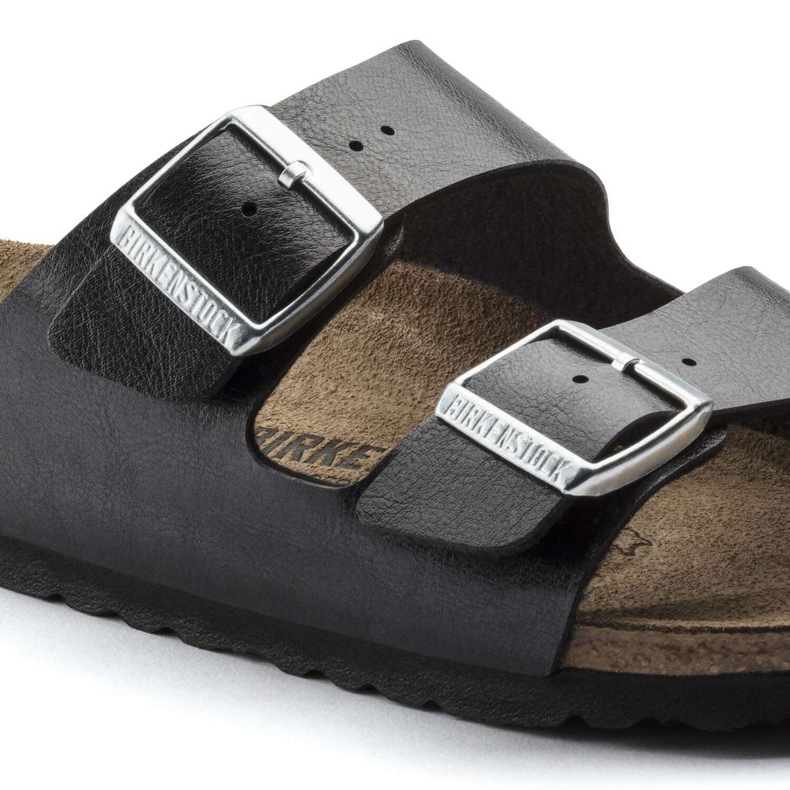 Black Birkenstock Arizona Birko-Flor Women's Two Strap Sandals | yTtkYij2vXT