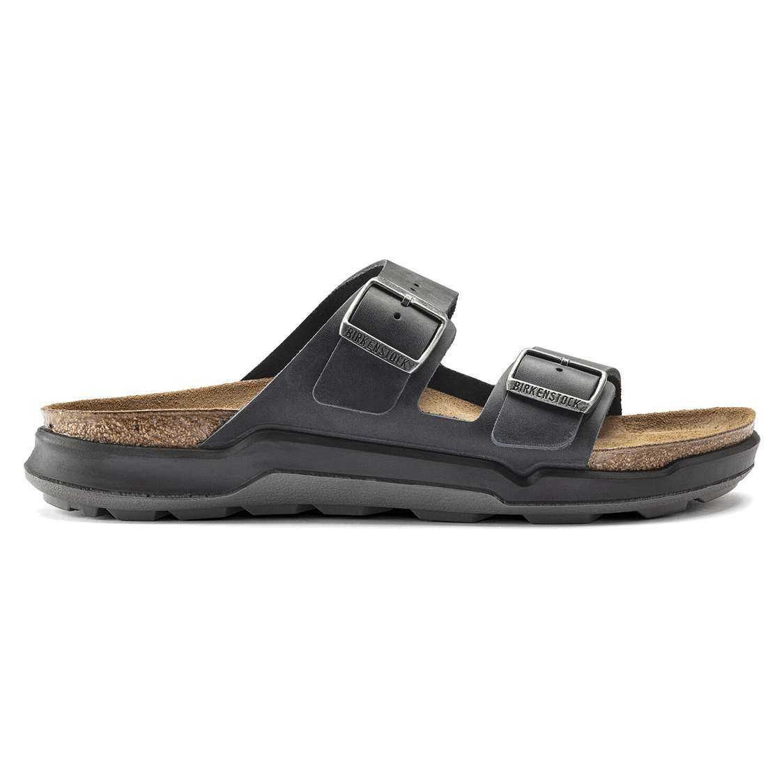 Black Birkenstock Arizona Cross Town Oiled Leather Men's Two Strap Sandals | hNPJQAyfkNz