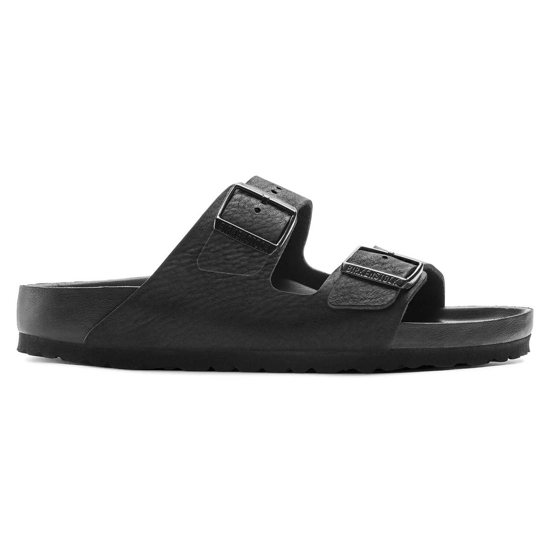 Black Birkenstock Arizona Leather Men's Two Strap Sandals | qt3SkftTzPh