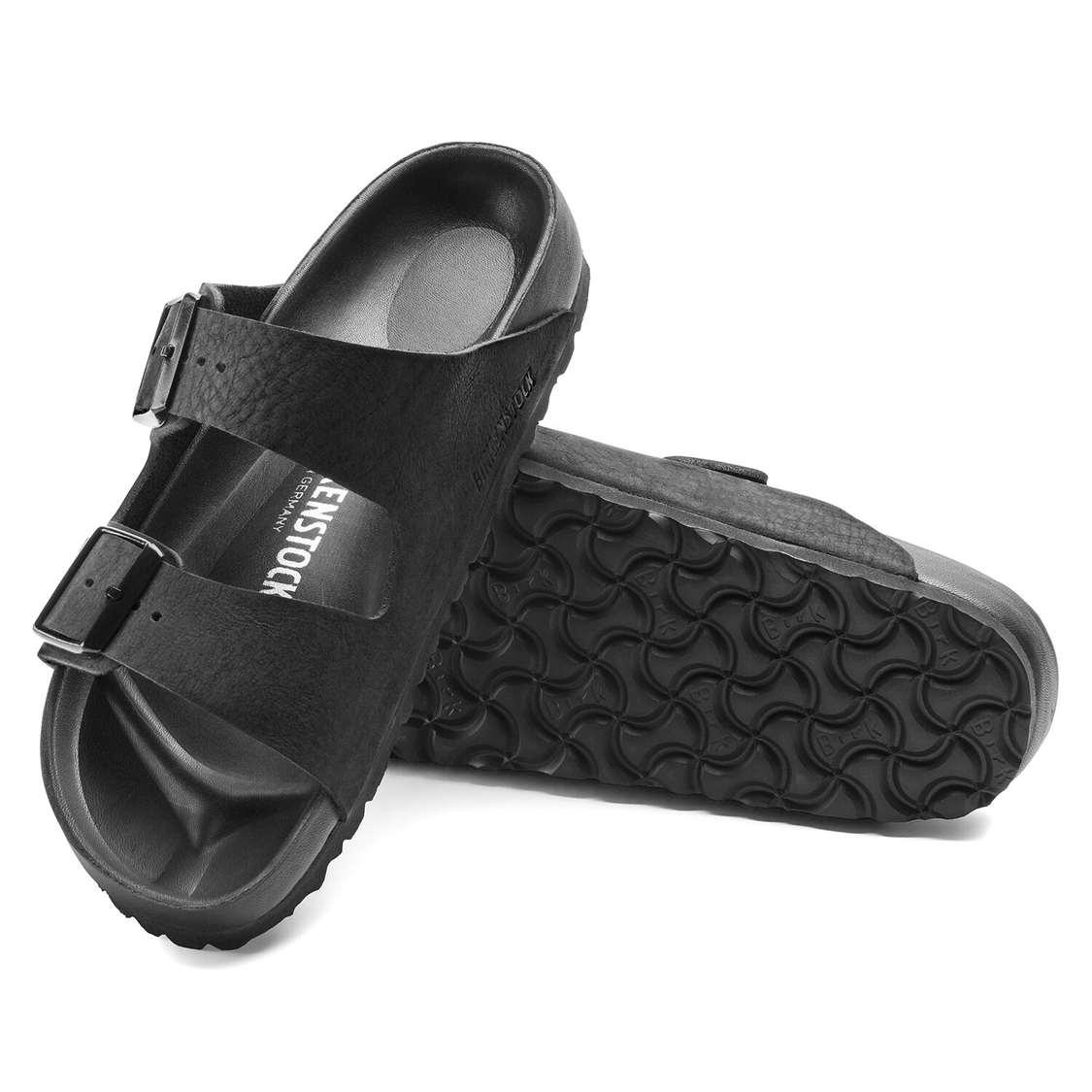 Black Birkenstock Arizona Leather Women's Two Strap Sandals | rEcICuvxfFf