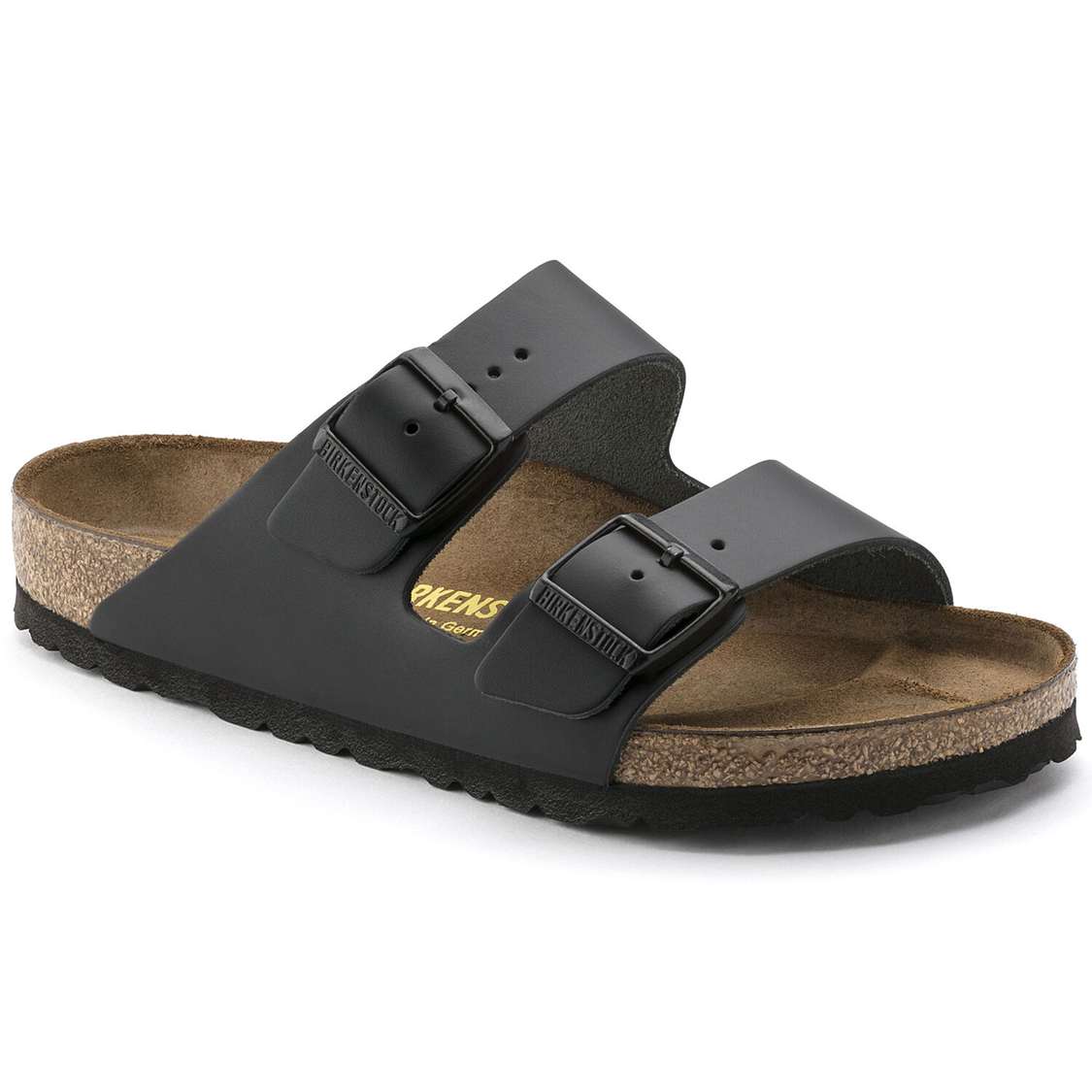 Black Birkenstock Arizona Leather Women\'s Two Strap Sandals | tovLymH3flb