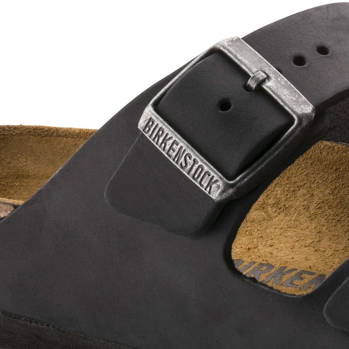 Black Birkenstock Arizona Oiled Leather Men's Two Strap Sandals | WGcyUmWBCo9