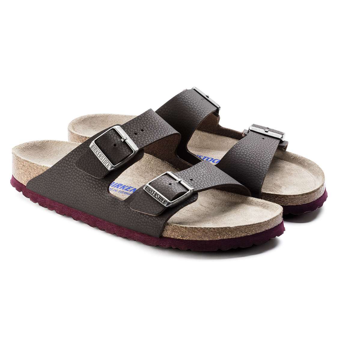 Black Birkenstock Arizona Soft Footbed Birko-Flor Embossed Men's Two Strap Sandals | Oh2uzyFo8kQ