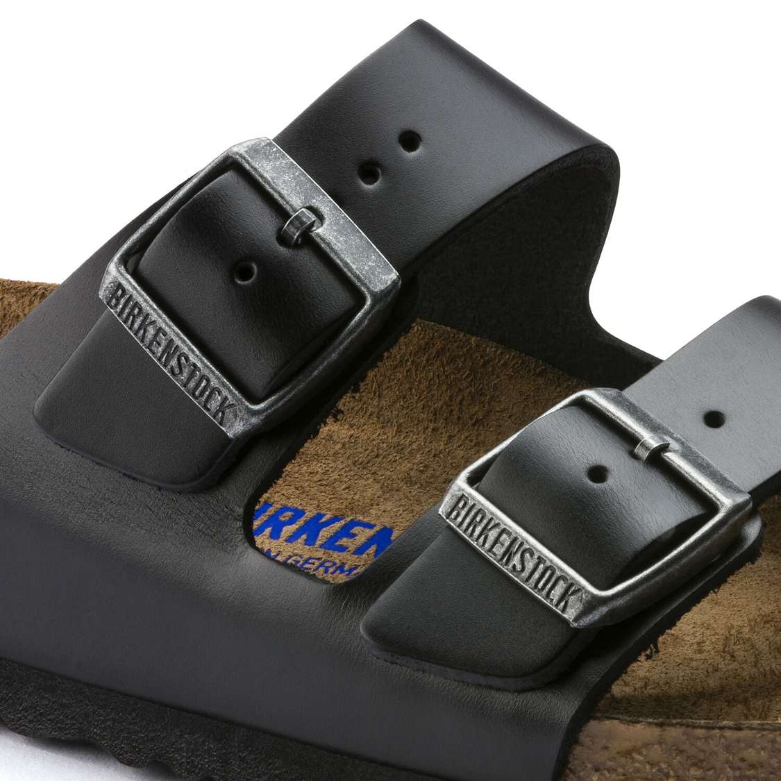 Black Birkenstock Arizona Soft Footbed Smooth Leather Men's Two Strap Sandals | vZxNctzhDcq